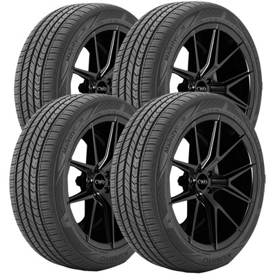 (QTY 4) 255/45R19 Kumho Solus TA91 104V XL Black Wall Tires
