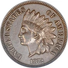1872 1C Snow-2 Indian Cent PCGS AU53BN (PHOTO SEAL)