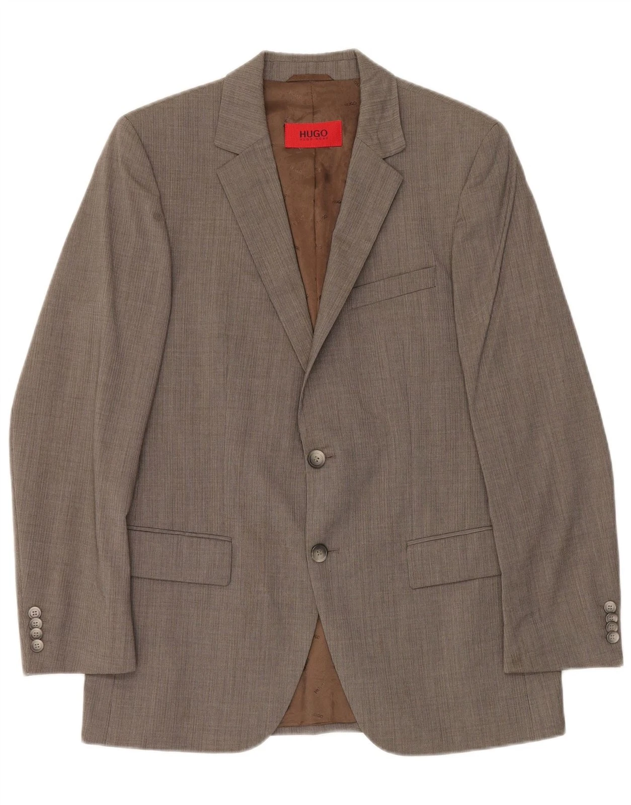 Hugo Boss Mens 2 Button Blazer Jacket UK 48 Medium Grey Virgin Wool DE19