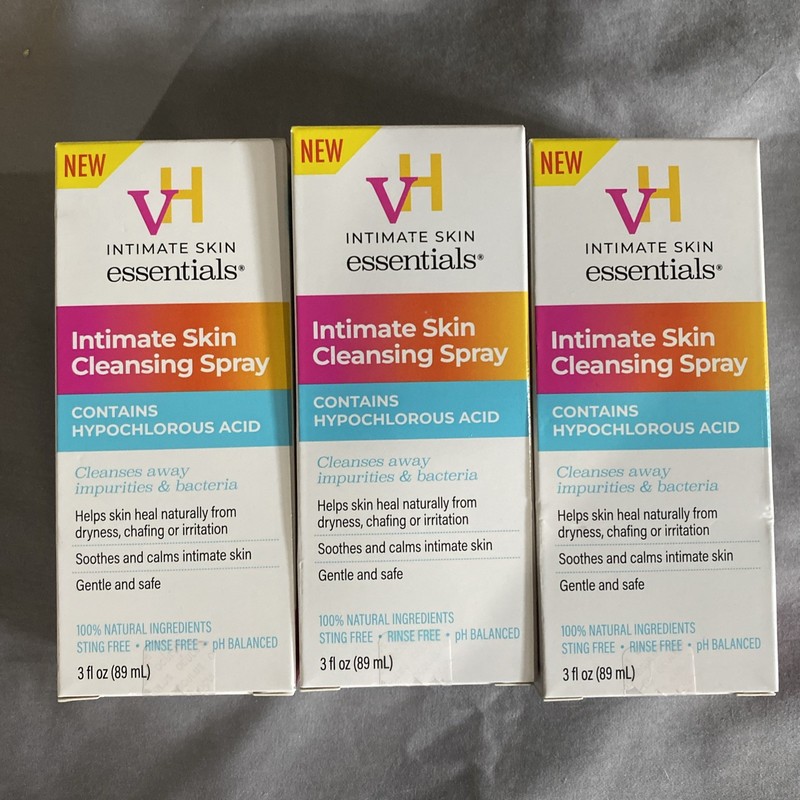 3 vH essentials Intimate Skin Cleansing Vaginal Soothing Spray 3fl oz Exp 2/28 