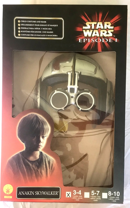 VTG 1999 Star Wars Anakin Skywalker Rubies Costume Kit Kids Ages 3-4 New in Box