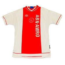 Vintage 90s Soccer Jersey Mens Medium Umbro Ajax Amsterdam ABN AMRO Kit RARE