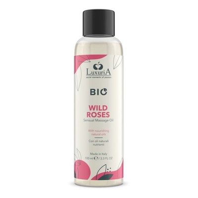 LuxuriA BIO Wild Roses 100ml natürliches Massageöl, Sommer Duft, warm & sinnlich