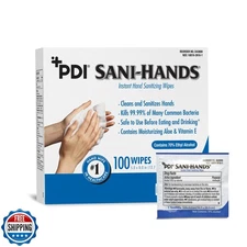 Sani-Hands Hand Sanitizer Wipes 100 Packets Per Box