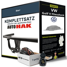 Für VW Golf V Fliessheck Typ 1K1 Anhängerkupplung starr +eSatz 7pol 03- NEU PKW