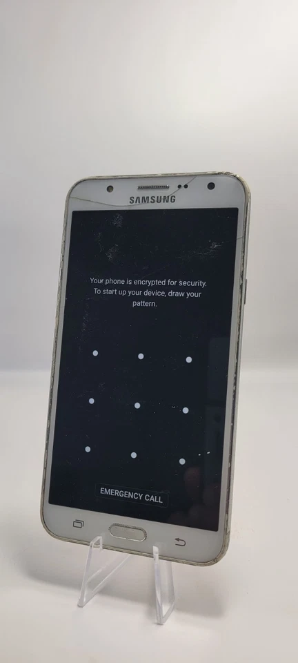 Samsung Galaxy J7 Branco – Tela Quebrada – Senha Bloqueada – Não Testada – Como Está - Imagem 2 de 3