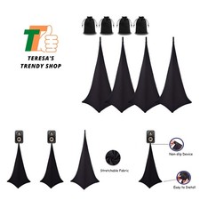 4 Pack Speaker Stand Cover Tripod Scrim, DJ Speaker Stand Scrim Tripod Cover ...