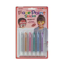 6 Pearl Colors Face Paint Stick Crayons   Easy to Apply  Remove, Safe for Kids