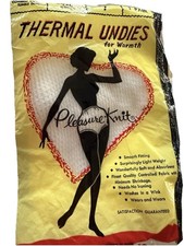 NOS Vtg Panties Thermal Warm Pleasure Knit Waffle Brief Undies Cotton White 7 L