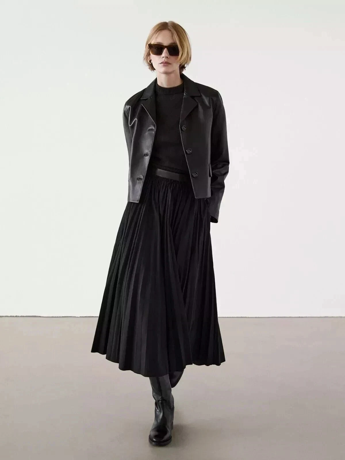 Women's Leather Jacket Black Lambskin Leather Coat