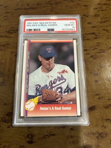 Nolan Ryan 1991 Pacific Ryan Texas Express #92 Nolan's a Real Gamer PSA 10