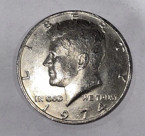 ERROR 1974-P Kennedy Half Dollar Double Rim AU