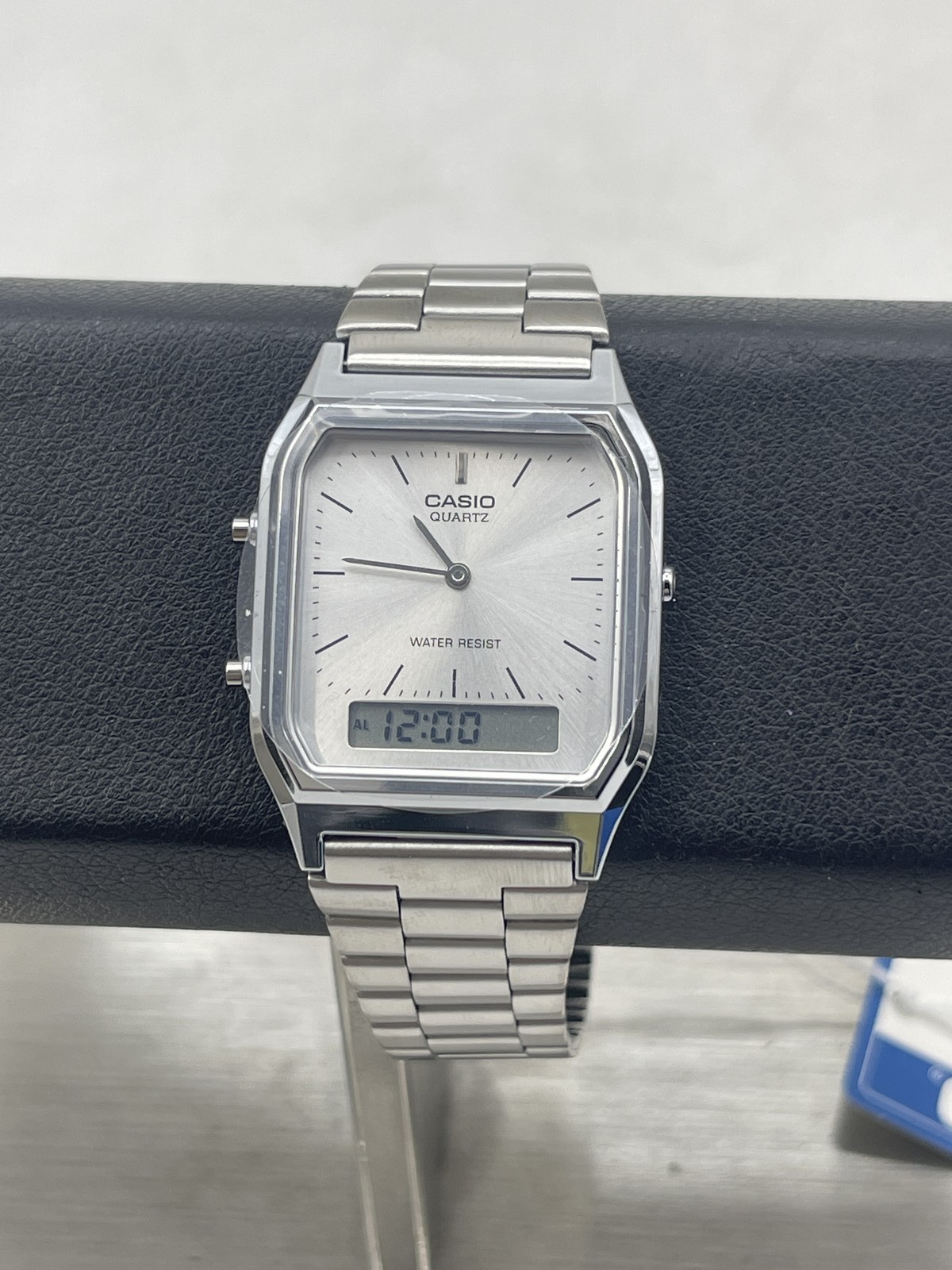 Casio Women's Vintage Style Watch Sunburst Silvertone Analog & Digital AQ230A