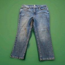 Rafaella Women's Jeans 14P Straight Leg Medium/Dark Wash Blue Denim 34x25 Nice 