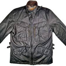 Giacca Moto Schott NYC Dunstall Perfecto Cerata Uomo Grandi Tasche Vintage