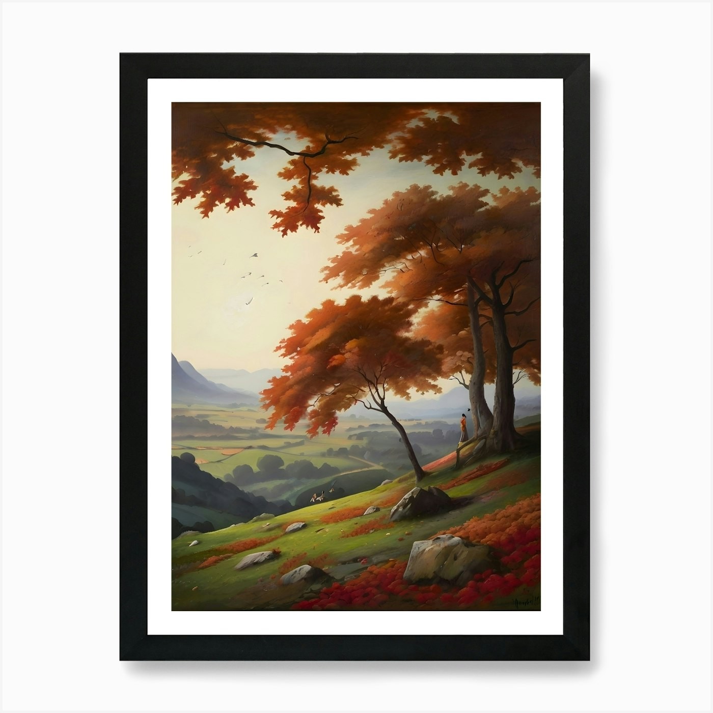 Autumn Trees Art Print Framed Wall Art Poster Canvas Print Picture