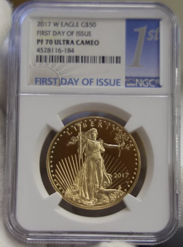 2017 W US Proof Gold Eagle $50 1 oz FDOI NGC PF70 Ultra Cameo