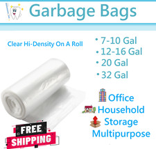 Can Liner Garbage Bags Trash Bag CLEAR Plasti...