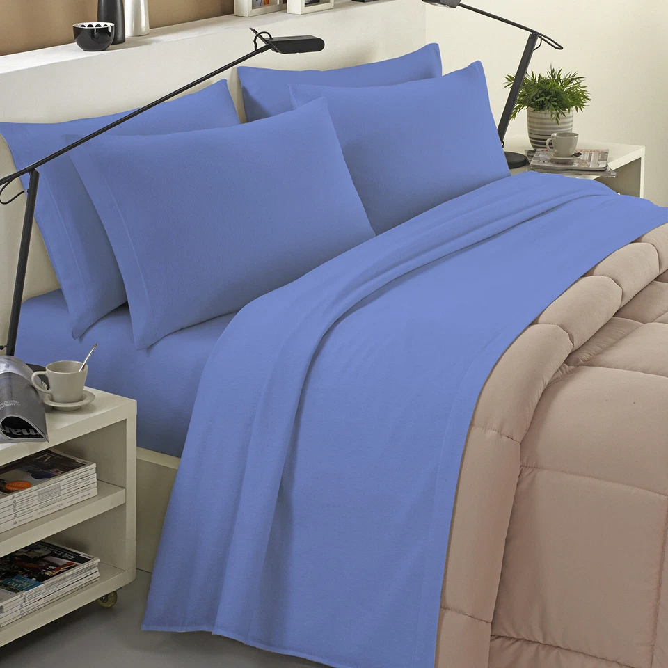 Completo Lenzuola Flanella 100% Cotone, Set Lenzuola Invernali Anti-pilling - Immagine 2 di 4