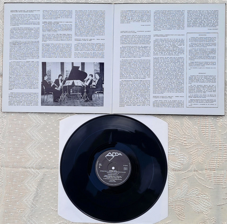LP Vinyl - QUATUOR DE SAXOPHONES DE PARIS - ADDA AD 40 - MUSIQUE DE CHAMBRE - Photo 2/3