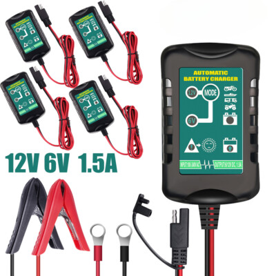1-5 PCS 6V 12V Automatic Battery Charger Maintainer Trickle Float Motorcycle Car