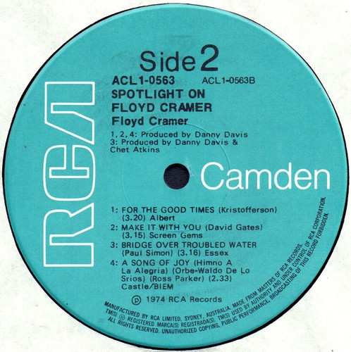 Floyd Cramer - Spotlight On Floyd Cramer. 1974 compilation LP, Aus, Ex cond - Picture 4 of 4