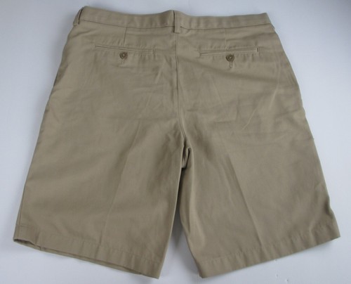 LANDS END Khaki School Uniform Plain Front Chino Shorts Boys 16 NEW - Picture 2 of 7