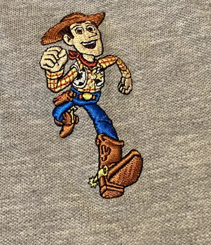 Disney Store Toy Story WOODY & BUZZ Gray Polo Shirt Boys Size Large - Picture 4 of 9
