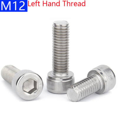M12 - 1.75 304 stainless steel Left Hand Thread Socket Cap Screws Hex Allen Bolt