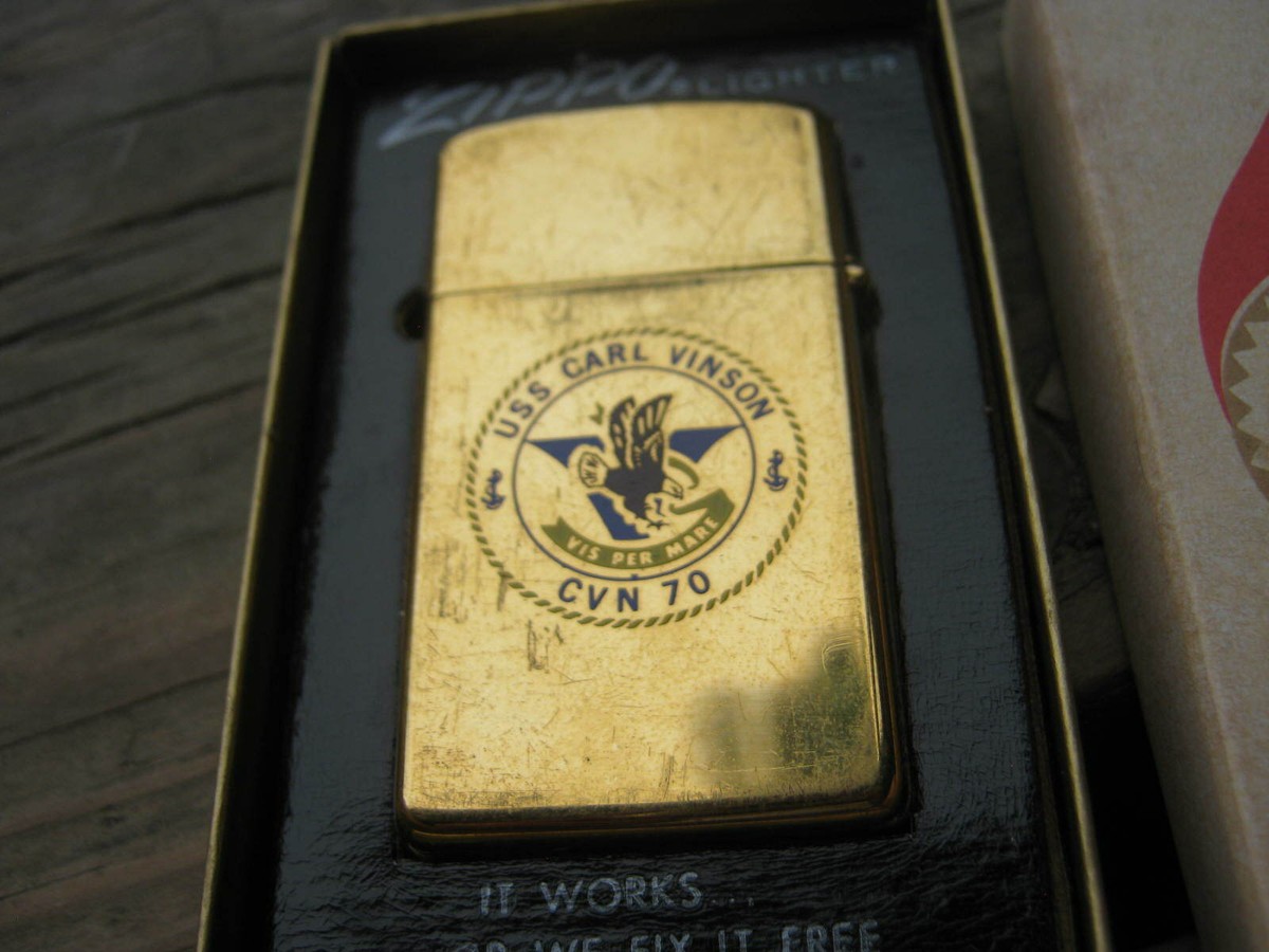 1984 ZIPPO Cigarette Lighter U.S.S. Carl Winson CVN-70 Solid Brass