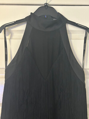 Karen Millen Fringe Tassel Dress, Black Size 10 | eBay UK