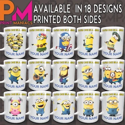 PRINT MANIACS PERSONALISED MINIONS MUG Cup Present Gift You Are One In a Minion HIS HER HIM