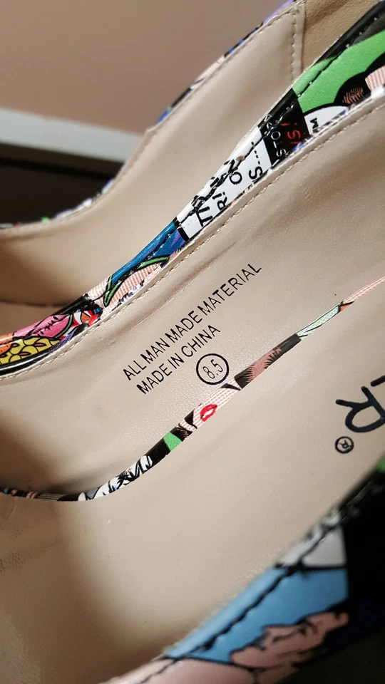 Bumper Brand Womens Comic Book Print High Heel Stiletto Pumps Shoes Sz 8.5 US - Image 2 of 4