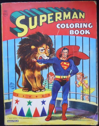 Vintage 1958 Superman Coloring Book - National Comics Pub. Inc Saalfield #4583