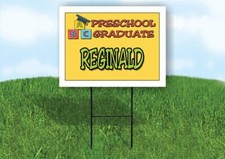 REGINALD PRESCHOOL GRADUATE 18 in x 24 in Yard Sign Road Sign with Stand