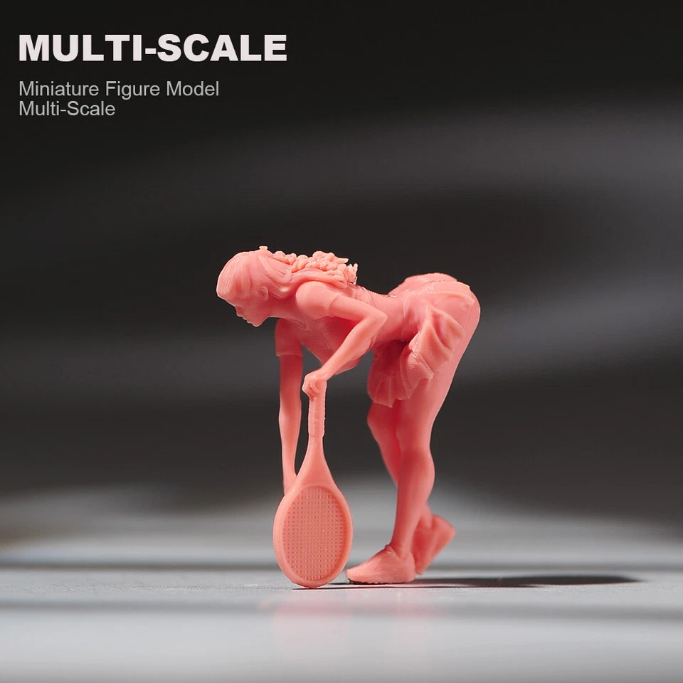 Миниатюрный реквизит для сцены девочки, играющей в теннис 3D-модель автомобиля 1/87 - Изображение 3 из 4