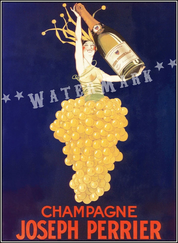 Champán Joseph Perrier 1926 Vintage Póster Impresión Decoración Arte Bebidas Francesas Arte Foto 4 de 4