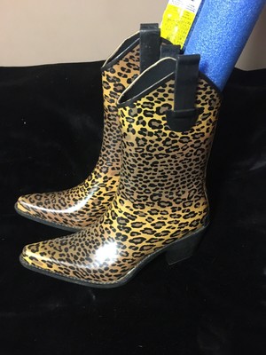 animal print rain boots