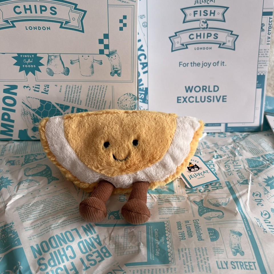 Jellycat World Exclusive Fish & chips London Selfridges full set eBay
