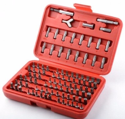 100 PIECE SECURITY BIT SET LOCKSMITH PC TORX HEX KEY SPLINE Phillips Tamper Bits