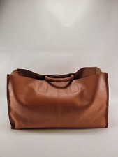 Zara Women's Brown Leather Double Handle Shoulder Straps Handbag Tote Bag Medium