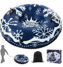 47 " Heavy-Duty Snow Tube Inflatable Snow Sled for Kids & Adults Winter Skating