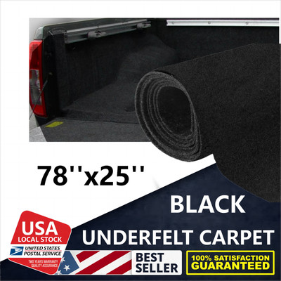 Wear Resisting Durable Fabric Felt Speaker Box Underfelt Carpet 78''X25'' Black