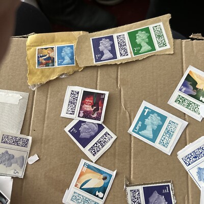 Unfranked Stamps 1st and 2nd class Random On OR OFF Paper £100 Value ...