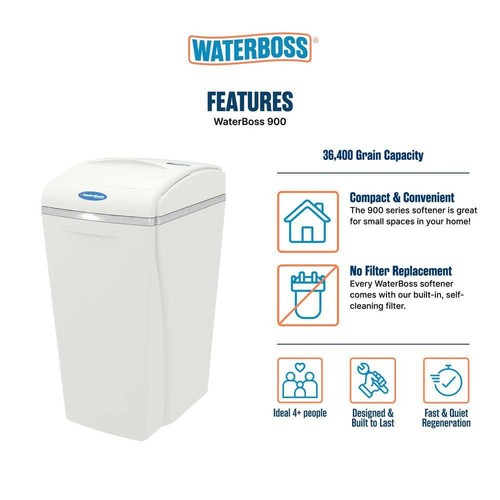 Waterboss Water Softener System 36,400 Grain Reduces Hardness, Iron, Calcium eBay