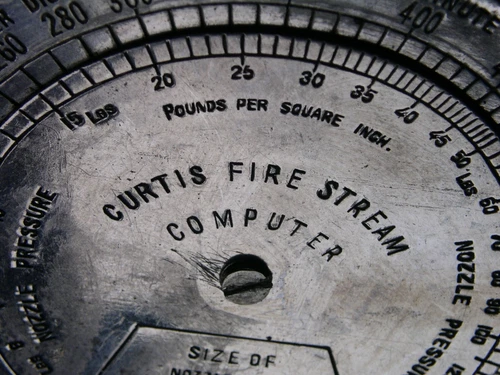 Rechenscheibe CURTIS FIRE STREAM COMPUTER (Metall)