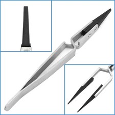 Zirconia Ceramic Narrow Nose Flat Tip Cross Locking Tweezer Self Closing Craft