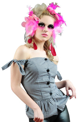 TooFast «SANDRA GINGHAM» Shirt Pepita Retro Bluse Rockabilly