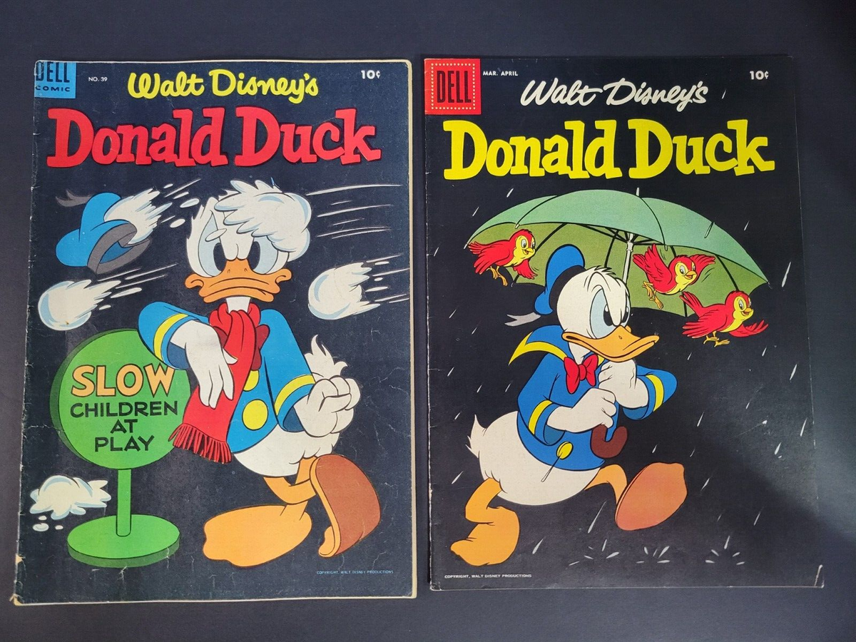 Walt Disney's Donald Duck #39 & 58 Dell Comics 1955 1958 Lot | eBay