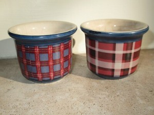 Ralph Lauren Blue Tile Plaid Votive Holiday Tea Light Candle Holder - 2.5" x 2"